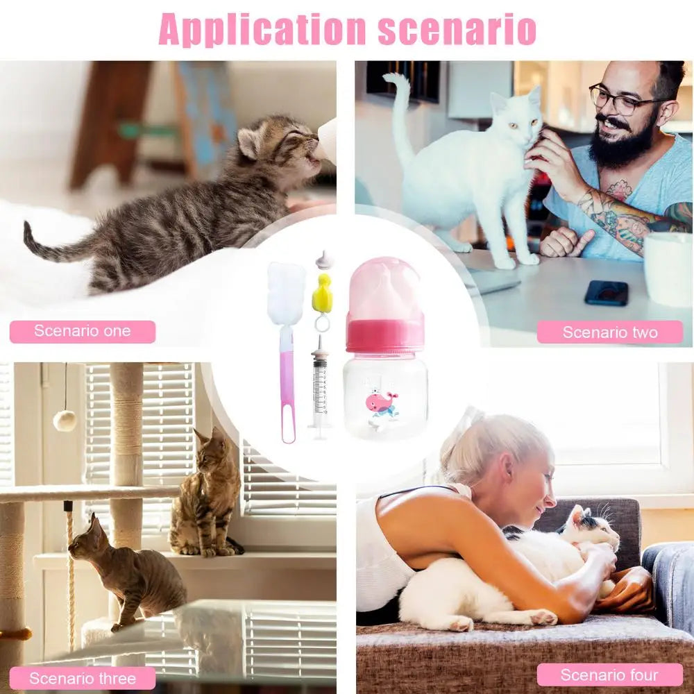 Puppy Feeding Bottle Puppy Milk Feeder Kitten Bottles Kitten Feeder Silicone Nipple Kitten Bottle Feeding Kit Milk Dispenser Pet