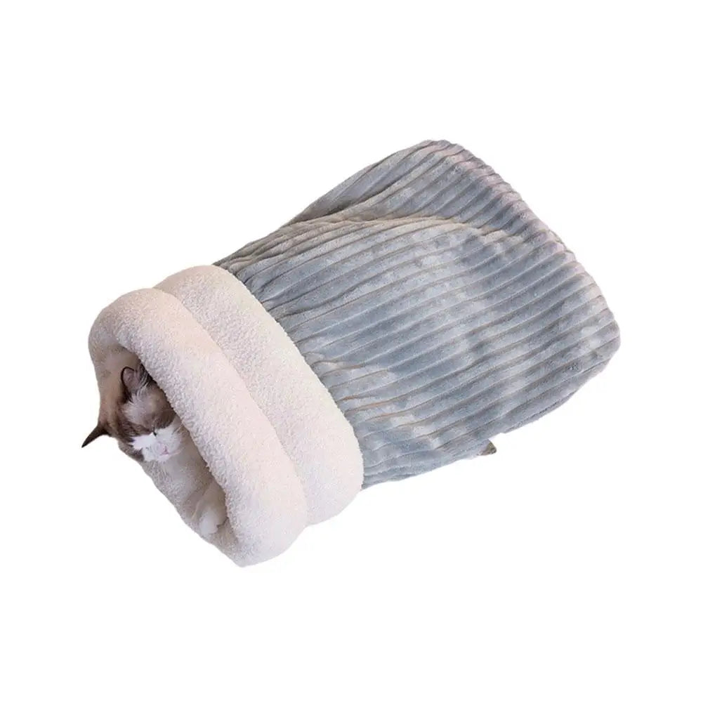 Cat Winter Sleeping Bag Pet Down Sleeping Bag Nest PP Cotton Semi-enclosed Warm And Comfortable Large Pocket Design M/L Cute
