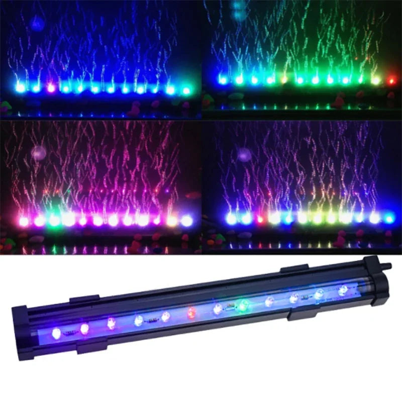 Aquarium LED Light Bubble Waterproof Fish Tank Lighting Underwater Fish Lamp Aquatic Decor Plant Lamp 100-240V 1W/2W/3W/4W