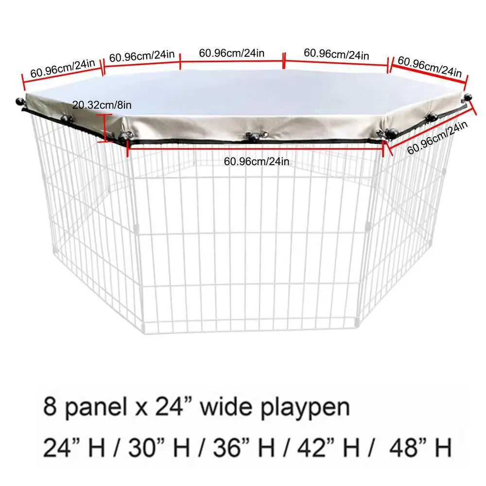 Playpen Cover Puppy Playpen Cover Sun Rain Proof Cover Playpen Cover Fits 8 Panels Dog Pen For Outdoor And Indoor Escape-Proof