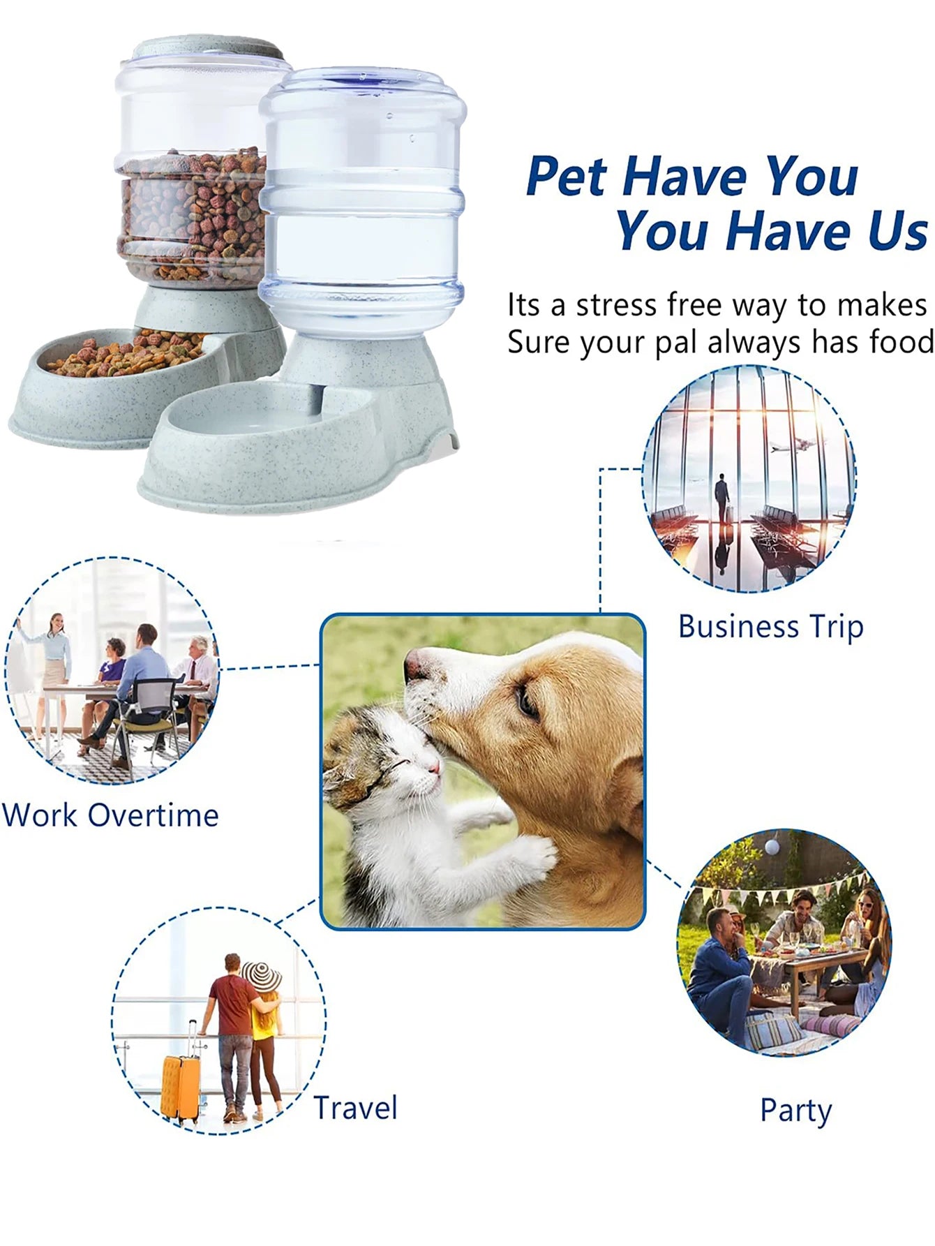 Automatic Water Dispenser Large Capacity Pet Feeder Small Dog Food Bowl Cat Feeder Drinking Bowl Pet Feeding Drinker Water Bowl