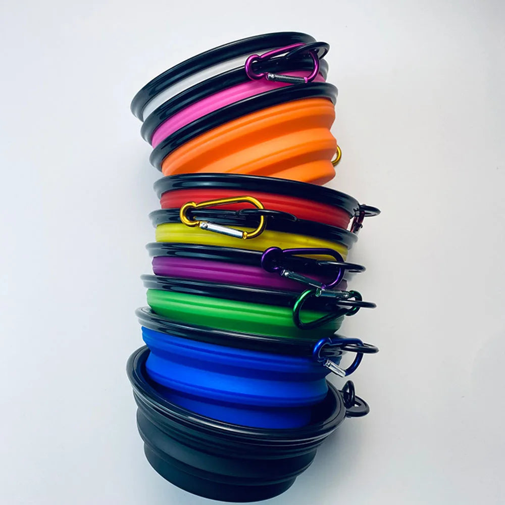 Collapsible Dog Bowls Portable Travel Dog Bowls Expandable for Cat Dog Water Bowl Food Feeding Dish Silicone Pet Bowl 350/1000ml