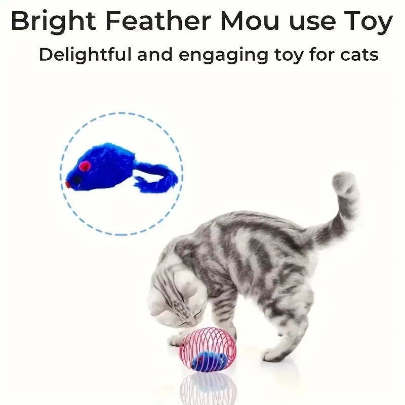 1Pc/3PCS Cat Toy Balls Funny Stretchable Kitten Springs Toys Interactive Caged Rats Rolling Cat Balls Random Color Cat Dog