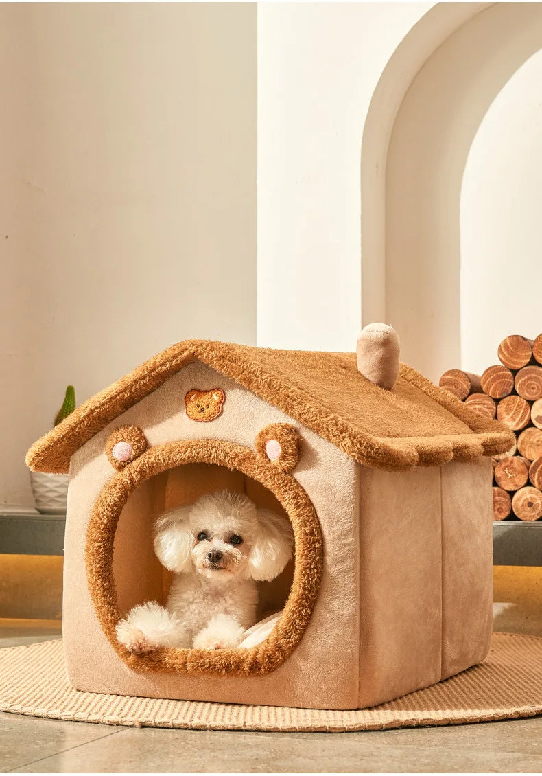 The kennel is universal in all seasons, the house type is small, the dog can be dismantled and washed, the dog house cat litter