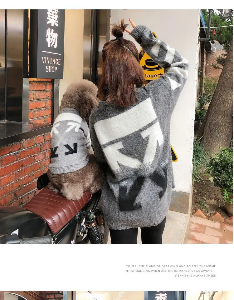 The New Pet Clothes Cat Sweater Dog Sweater Korean Version Spring and Autumn Parent-child Wear Six Sizes