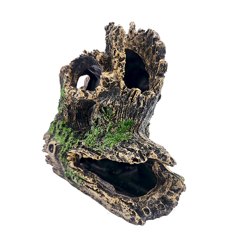 Artificial Aquarium Decoration Resin Tree Root Aquatic Fish Tank Ornament Decor Tree Hole Crystal Shrimp Dodge Breeding House