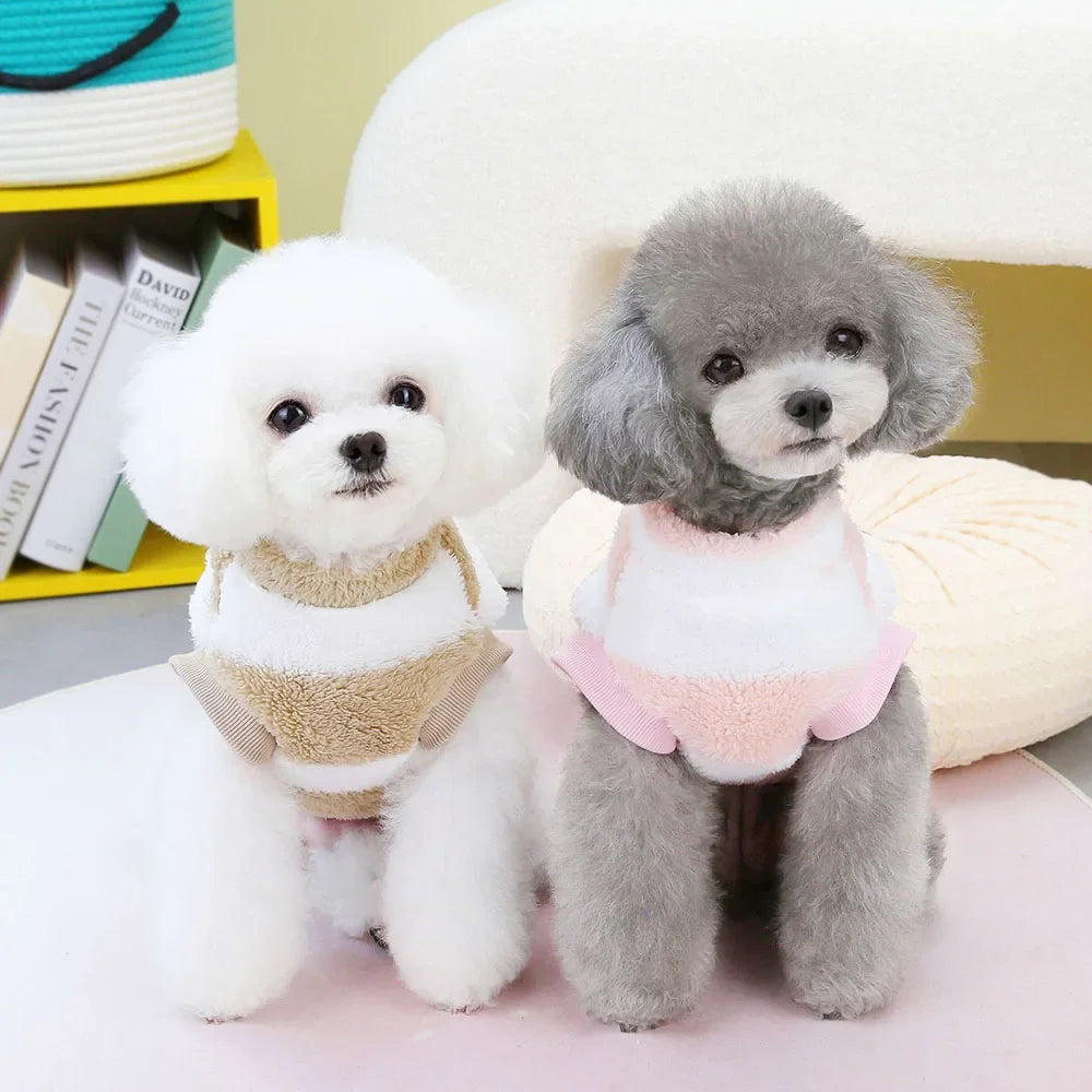 Soft Coral Fleece Cat Shirt Dog Vest Pet Dog Clothes for Small Dogs Puppy Clothing Pet Sweater Spring Autumn Winter Pet Outfits