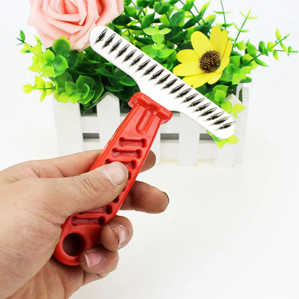 Dog Rake Deshedding Dematting Brush Comb Undercoat Rake for Dogs Cats Short Long Hair Pet Brushes Shedding with Double Row Pins
