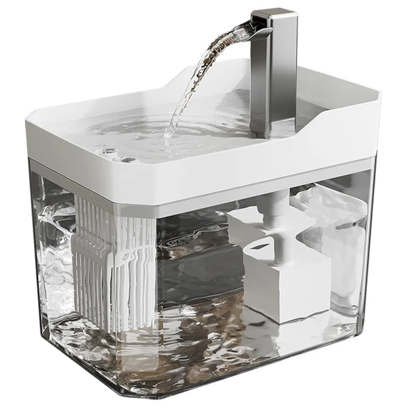 High end transparent cat water dispenser, plug-in automatic wired water dispenser, circulating flow water basin, pet water dispe