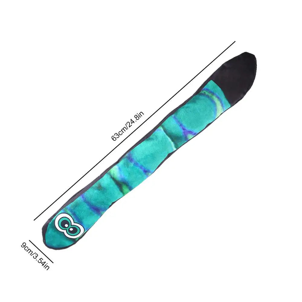 Snake Dog Toy With Squeakers Plush Puppy Toys With Squeakers At The Tail Blue Rainbow Squeaky Pet Snake Toy Long Dog Toys For