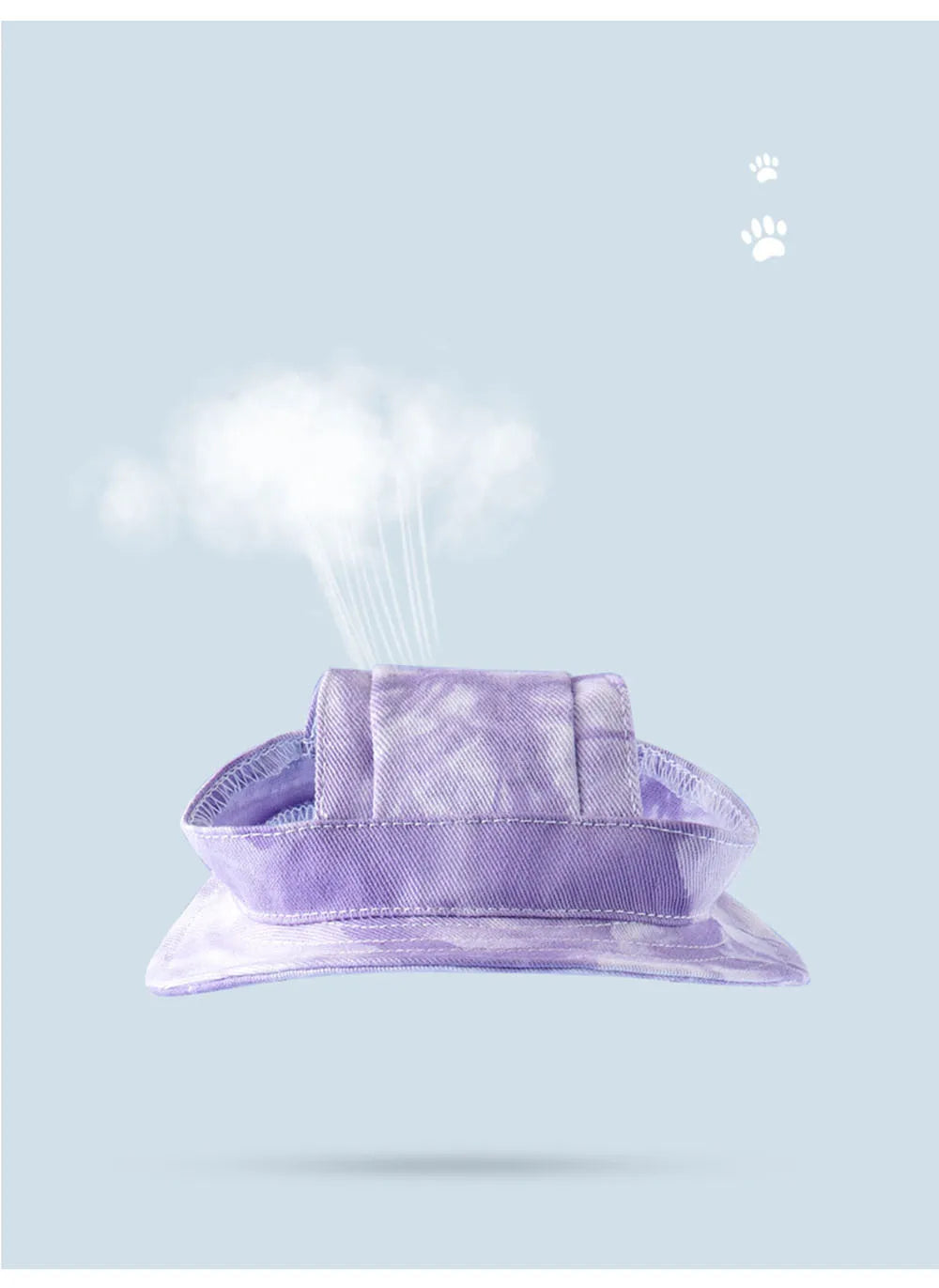 Adjustable Dog Hat Fashion Tie-dyed Pet Bucket Hats with Ear Holes Round Brim Dog Cap Outdoor Sun Bonnet Cat Cap Pet Accessories