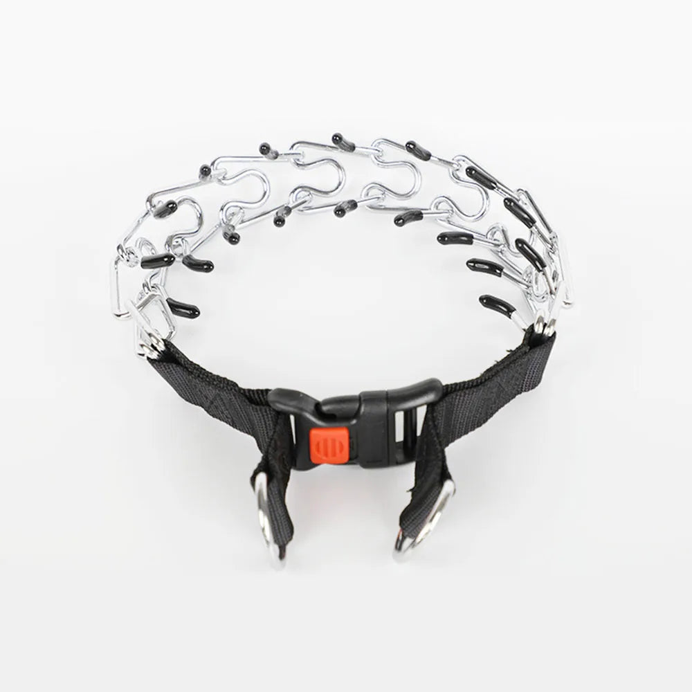 Pet Prong Collar for Dogs Adjustable Dog Choke Pinch Training Collar with Rubber Tips & Nylon Cover for Small Medium Large Dogs