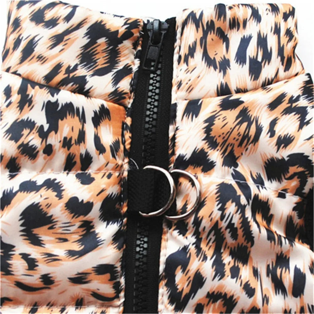 Windproof Pet Vest Jacket Winter Warm Big Dog Clothes Puppy Harness Clothing Funny Printed Coat for Small Medium Dogs Cats XS-XL