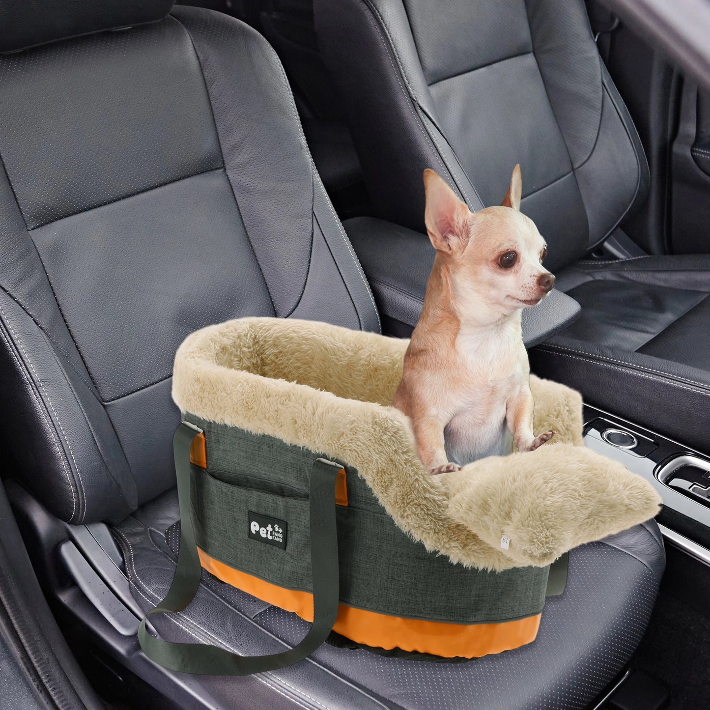 UXCELL Console Dog Car Seat Dog Beds Dog Mats Portable Booster Washable Front Seats for Small Pets Warm Sofa for Dogs Cats