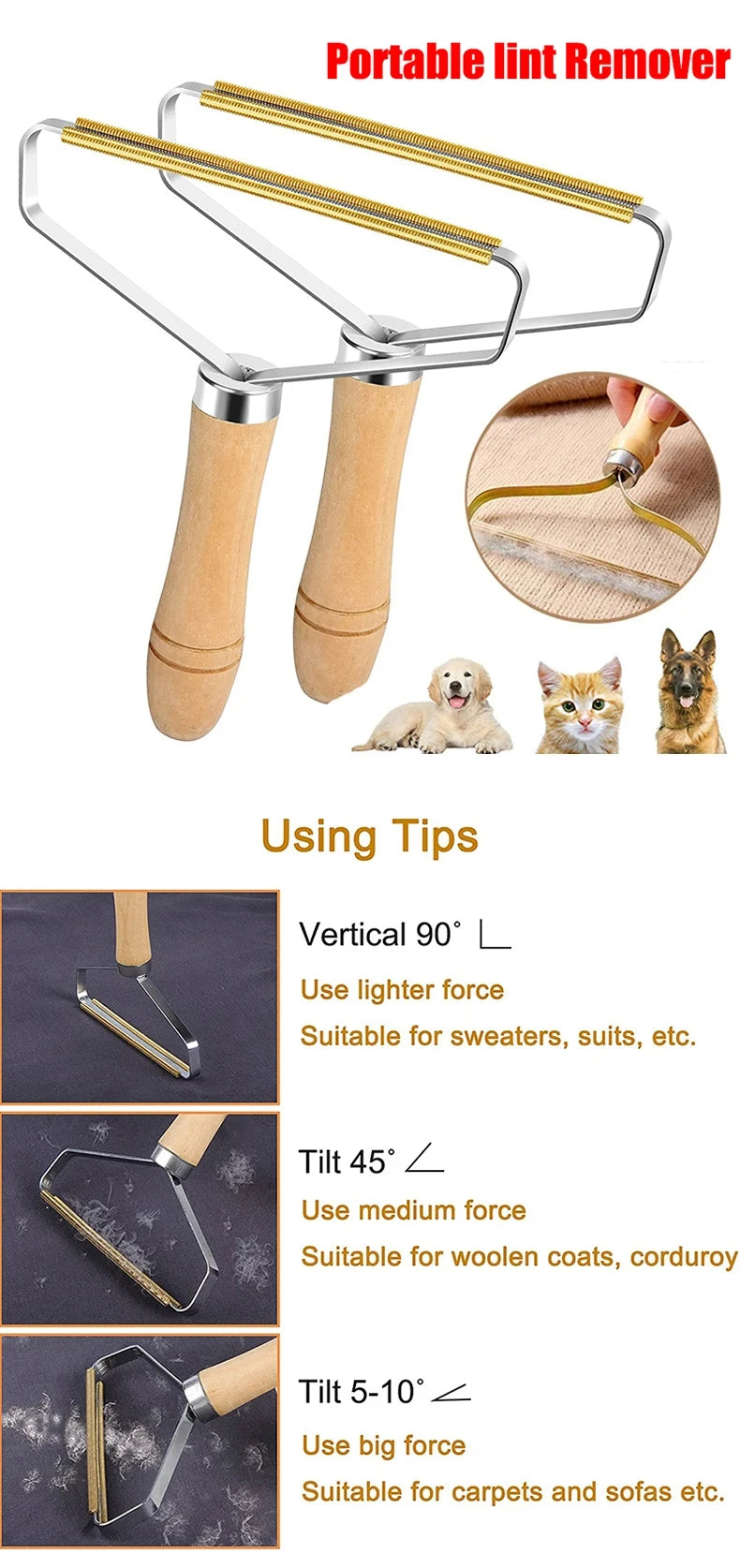 1pc Portable Lint Remover Carpet Wool Coat Clothes Manual Shaver Removal Scraper Cleaning Tool Pet Hair Remover Brush