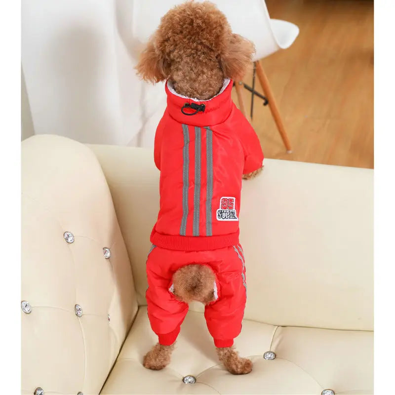 Thicken Warm Dog Jumpsuit Turtleneck Autumn Winter Dog Coat Reflective Sherpa Fleece Dog Clothes for Small Medium Dogs