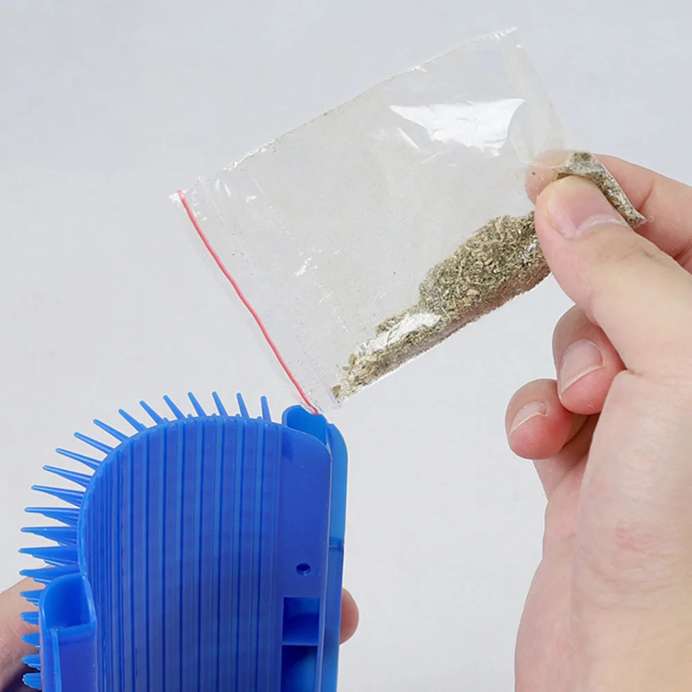 Pet Cat Brush Massage Device Hair Removal Comb Cat Toy Plastic Scratch Bristles Arch Massager Self Grooming Cat Corner Scratcher