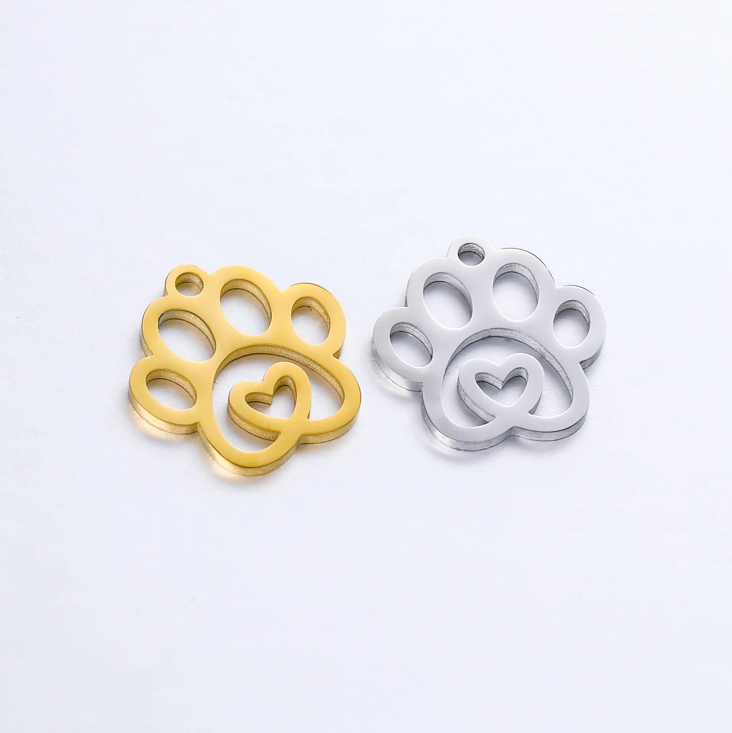 5Pcs/Lot Stainless Steel Cat Dog Claw Charms Cute Animal Claw Love Pendant For DIY Bracelet Necklaces Jewelry Making Accessories