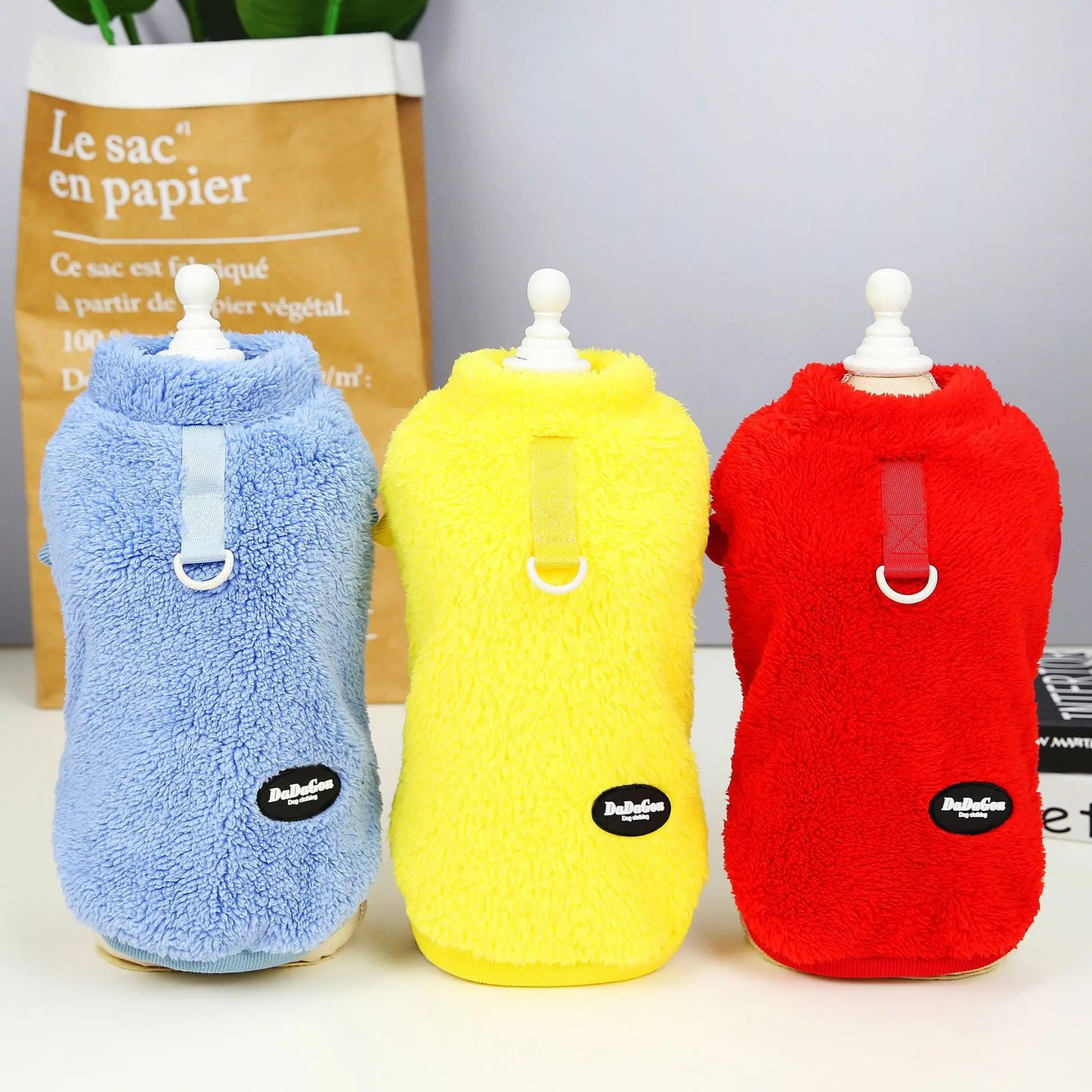 Soft Fleece Solid Color Dog Winter Warm Dog Clothes for Small Dogs Puppy Cat Jacket Chihuahua Tshirt Yorkie Costume Pet Clothing