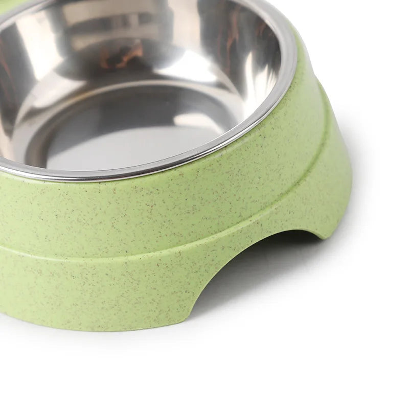 Pet Stainless Steel Bowls Double Puppy Dog Food and Water Bowls Set Cat Bowls Pet Feeder Dishes Dual Bowls for Small Dogs Cats