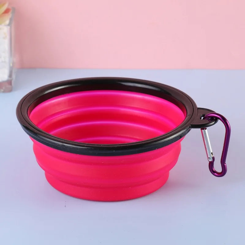 Pet Dog Collapsible Bowl Folding 350ml Silicone Bowl Outdoor Travel Portable Puppy Food Container Feeder Dish Bowl Pet dog bowls