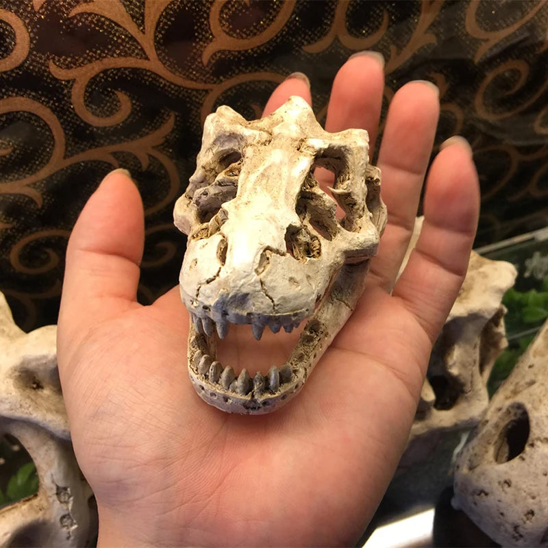 Aquarium Ornaments Decoration Resin Rhinoceros Horned Skull Goat-Head Shape Fish Tank Spider Scorpion Lizard Aquariums Shelter