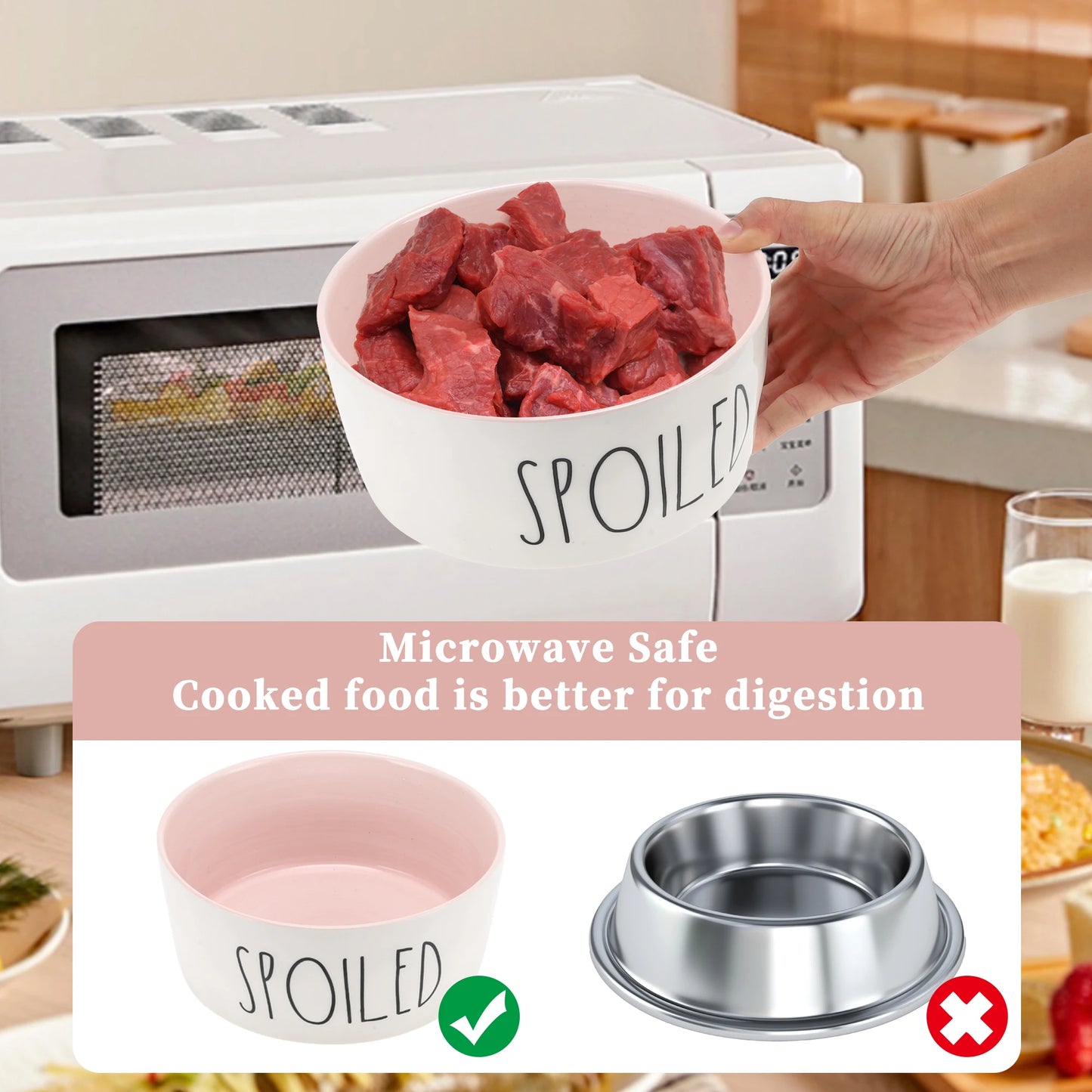 UXCELL 70Oz 200g Ceramic Dog Bowl Large Dog Water Bowl Non-Slip Dog Food Bowls Resistant Pet Bowl Dog Feeders Easy to Clean