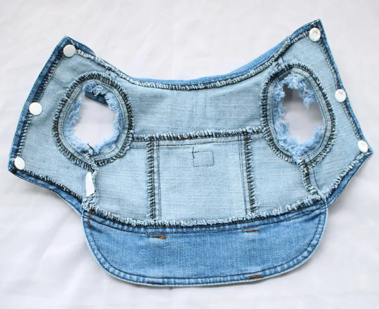 NEW Dog Denim Jacket with Leash Dring, Spring Summer Pet Jeans Vest Clothes for Small Medium Dogs Chihuahua Yorkies Bulldog
