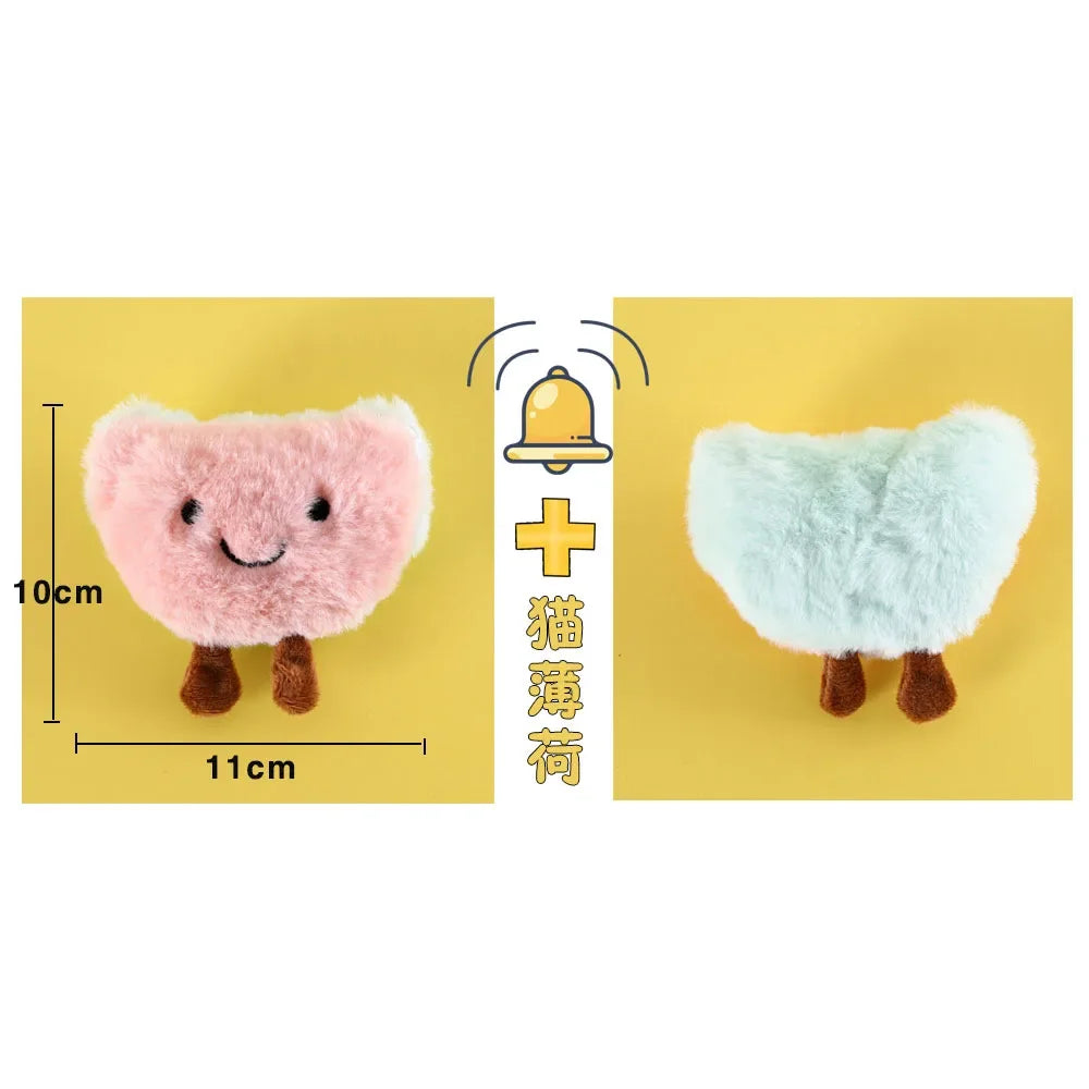 3pcs Cat Squeaker Cute Shaped Plush Toy Catnip Toy Cats Mint Toy with Built-in Bell for Kittens Puppy Products Pet Accessories