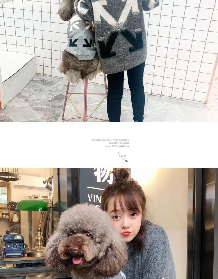 The New Pet Clothes Cat Sweater Dog Sweater Korean Version Spring and Autumn Parent-child Wear Six Sizes