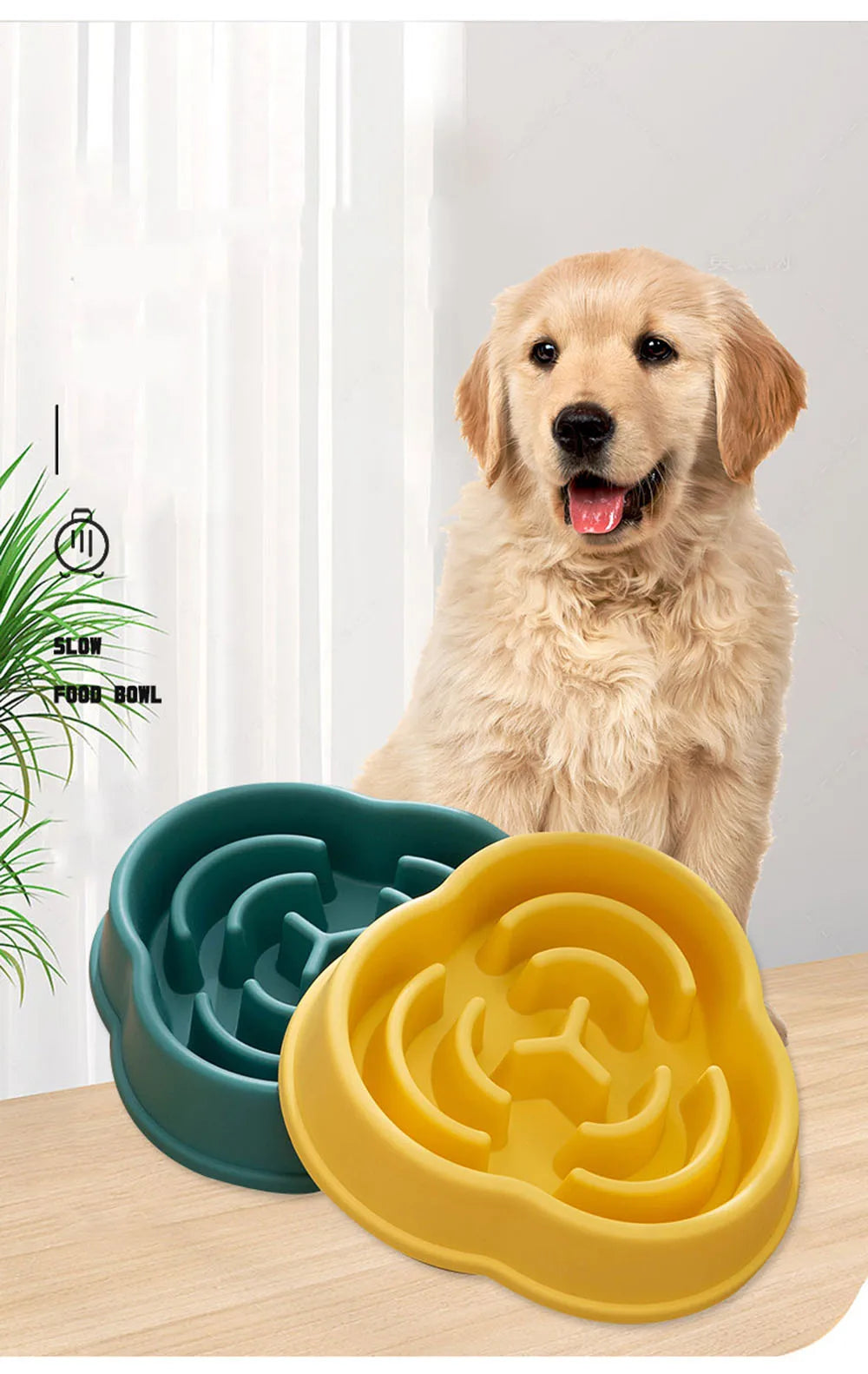 Dog Puppy Slow Feeder Bowl Non Slip Puzzle Bowl Anti-Gulping Dog Slower Food Feeding Dishes Pet Bowl for Large Medium Small Dogs
