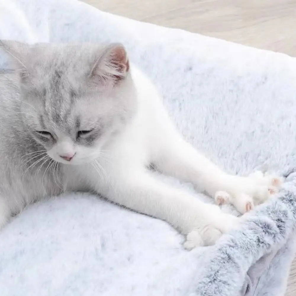 Plush Cat Bed Bag Pet Cat Plush Sleeping Bag Semi-Enclosed Bed Small Medium Large Cats Warming Pad Sack For Autumn Winter