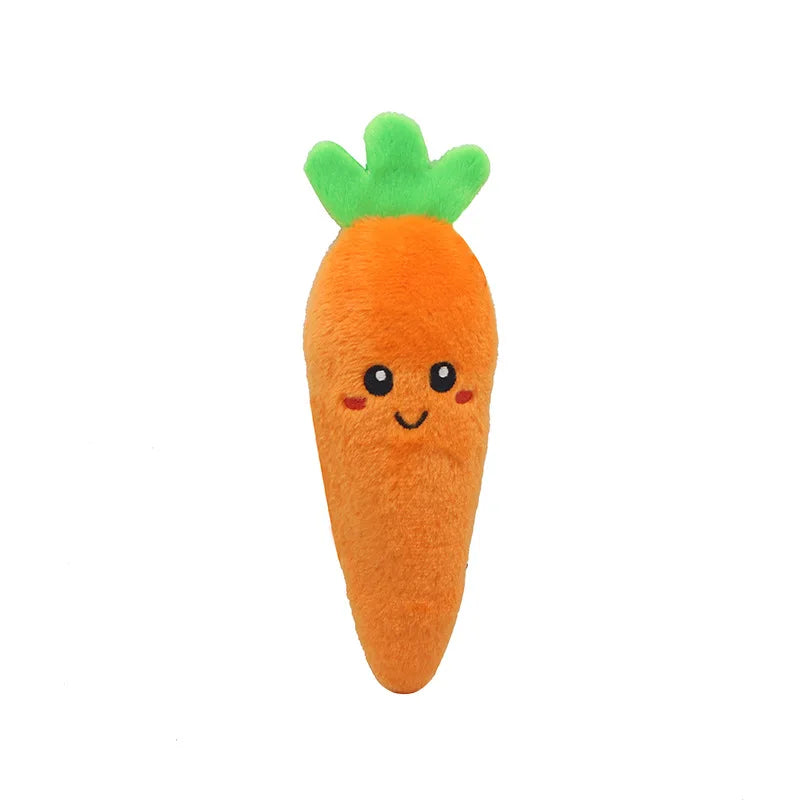 Pet plush sound toy fruit vegetable dog cat educational toy supplies cactus corn eggplant