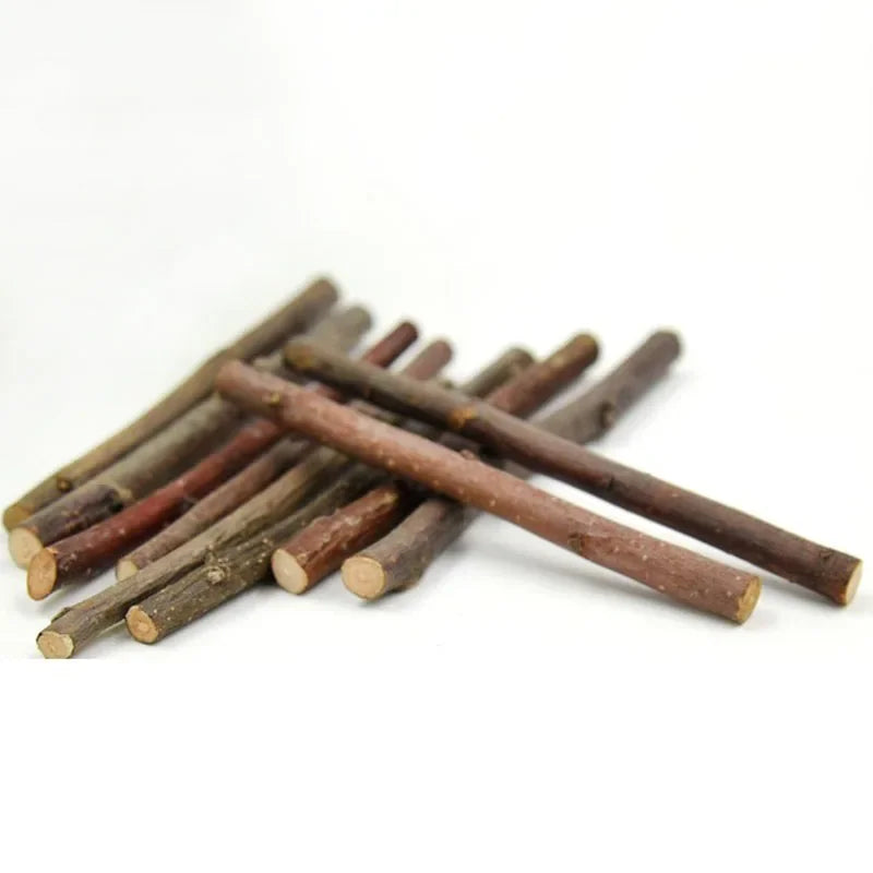 5pcs 10pcs 40pcs Chew Stick Apple Tree Branch Hamster Squirrel Natural Toys Parrots Rabbits Grinding Stick