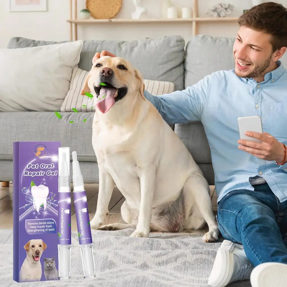 3ml Teeth Cleaning Gel For Dogs Breath Freshener Dog Oral Cleansing Gel Natural Dog Toothpaste Gel For Dogs & Cats Pet Breath