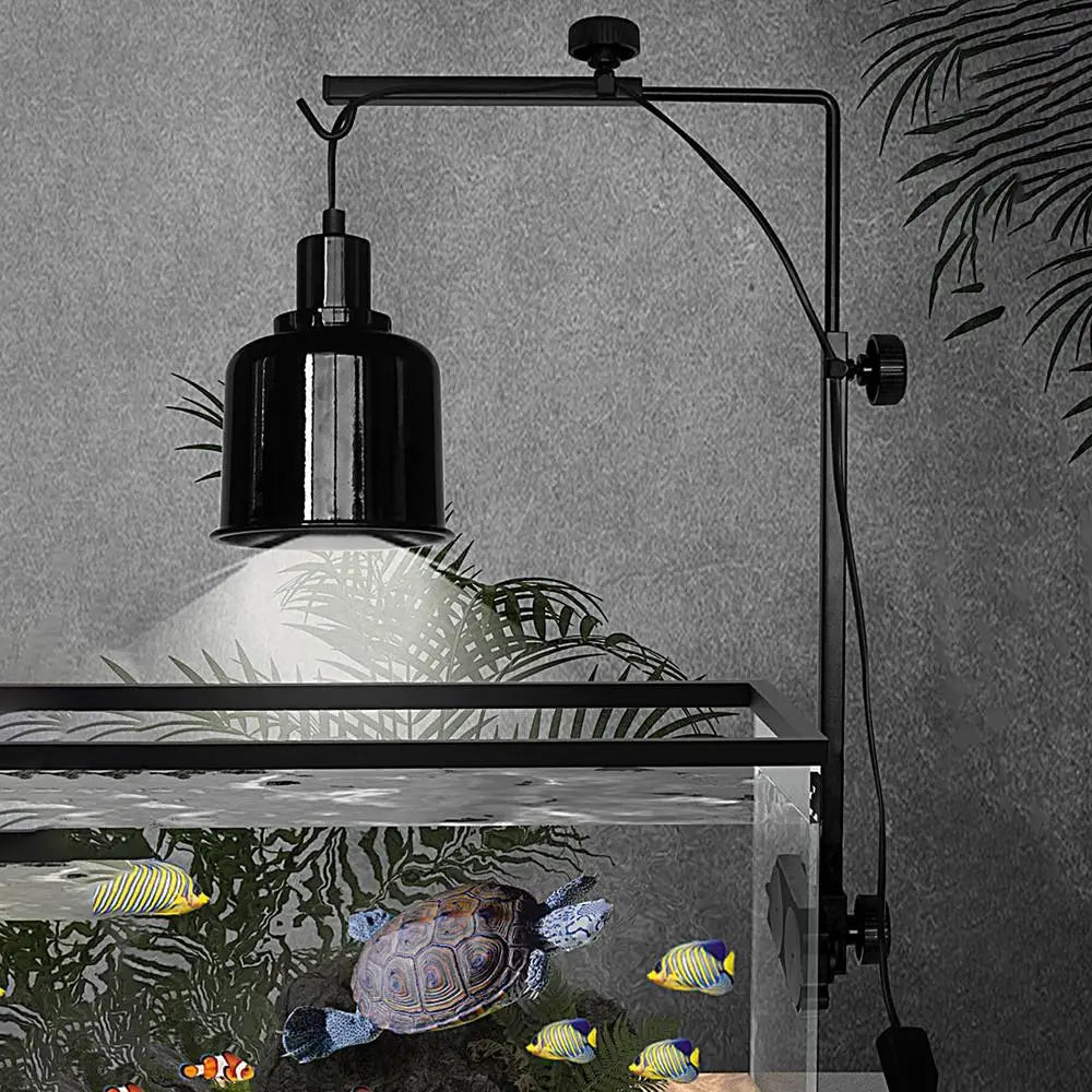 Suction Reptile Lamp Holder Hunging Aquariums Light Stand Adjustable Small Reptile Dome Lamp Bracket For Tortoise Lizards