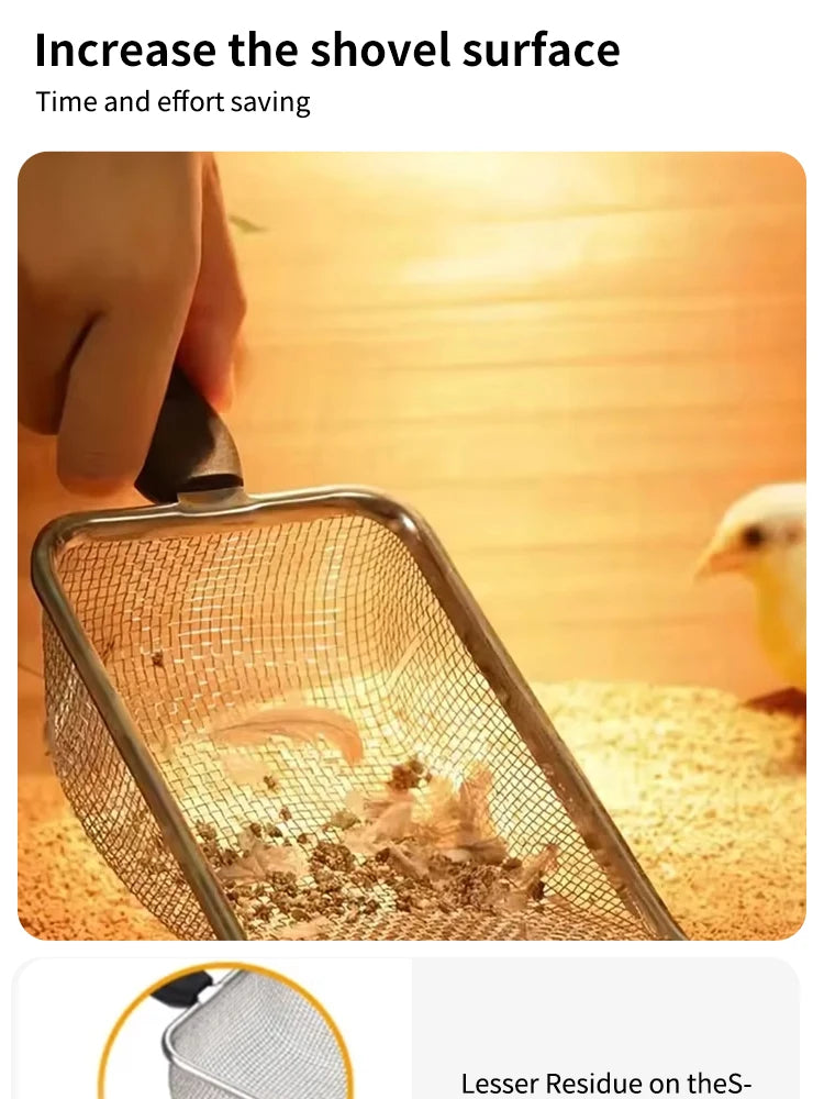 Fine Hole Cat Litter Scoop Pet Products Stainless Steel Scoop For Small Cat Litter Pet Feces Cleaning Filter Scoop