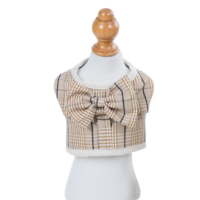 2023New Dog Harness Elegant Comfortable Breathable Pet Dress Collar For Small Dogs Fashion Lovers Vest Dog Harness and Leash Set