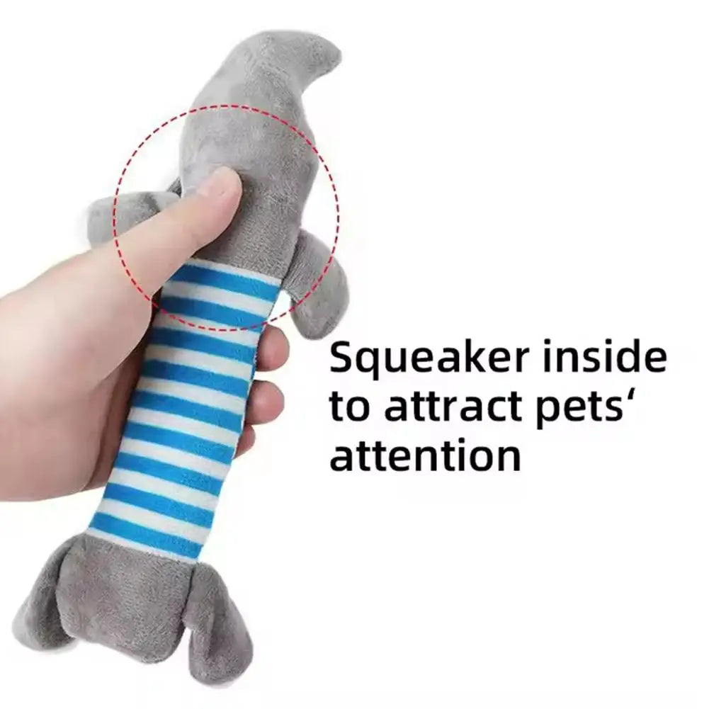 Pet Toys Cute Pet Chewing Teething Toys Cartoon Embroidery Bite-resistant Decompression Duck Pig Elephant Sounding Toys