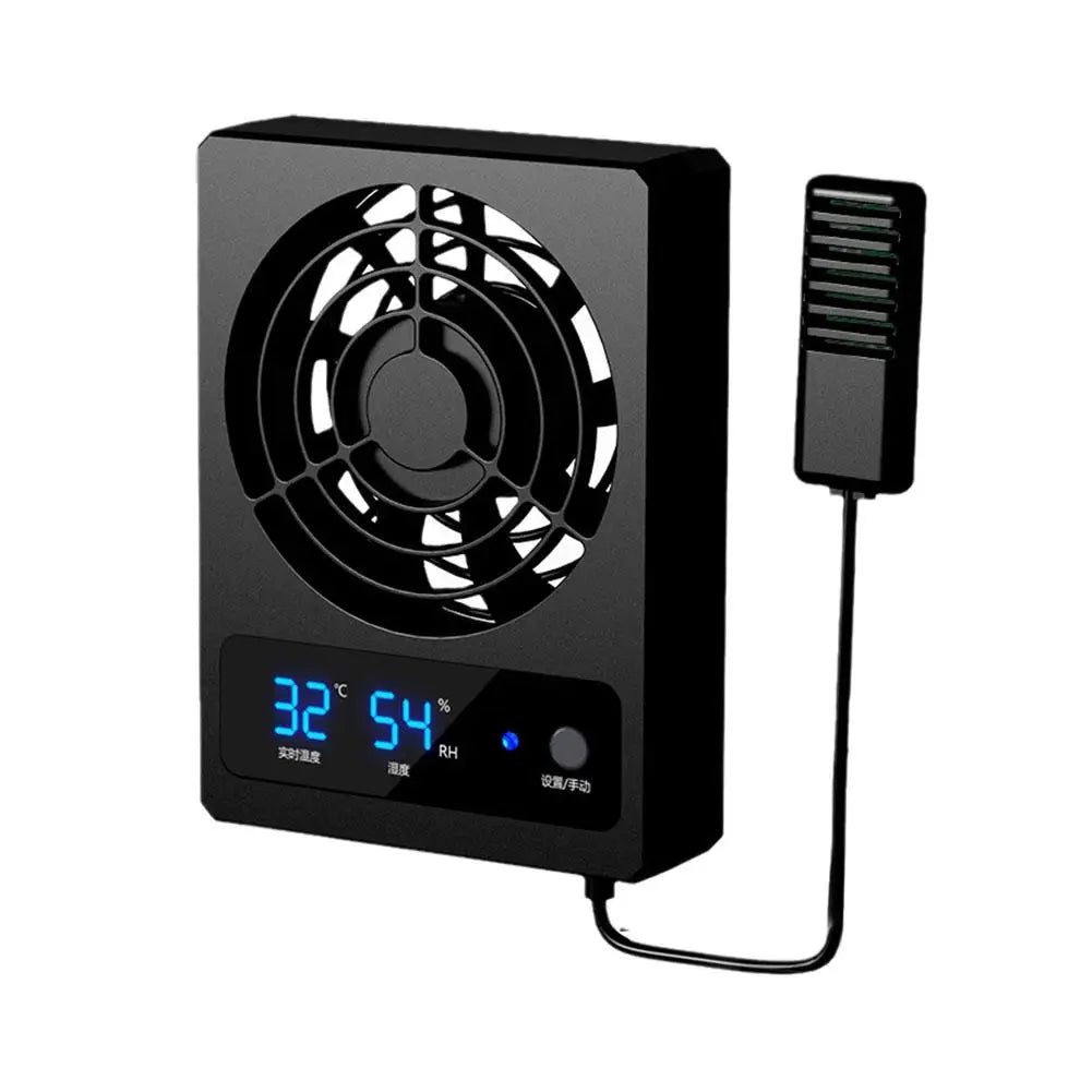 Smart Cooling Fan For Reptile Tank With LED Display Ventilation Fan For Reptile Enclosure Dehumidifier For Rainforest Terra X2J2