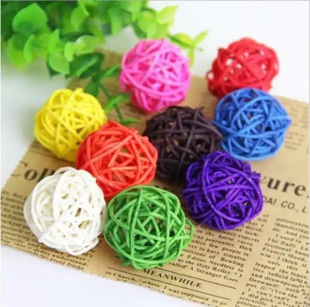 10pcs Primary Color Sepak Takraw Parrot Chewing Toy Ball Pet Bird Foot/foot Scratching/foot Toy Pet Chewing Toy Sepak Takraw