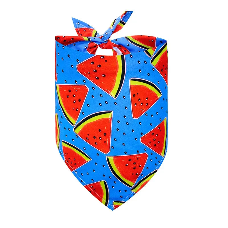 Summer Pet Bandana for Small Medium Large Dogs Fruit Print Dog Triangle Scarf Pomeranian Pug Bibs mascotas Grooming Accessories