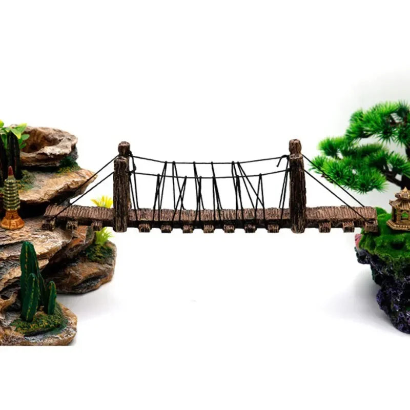 1pc Aquarium Resin Bridge Decoration Rocks Fish Tank Ornaments Decor Landscaping Rockery Mountain Bridge Hiding Cave Accessories