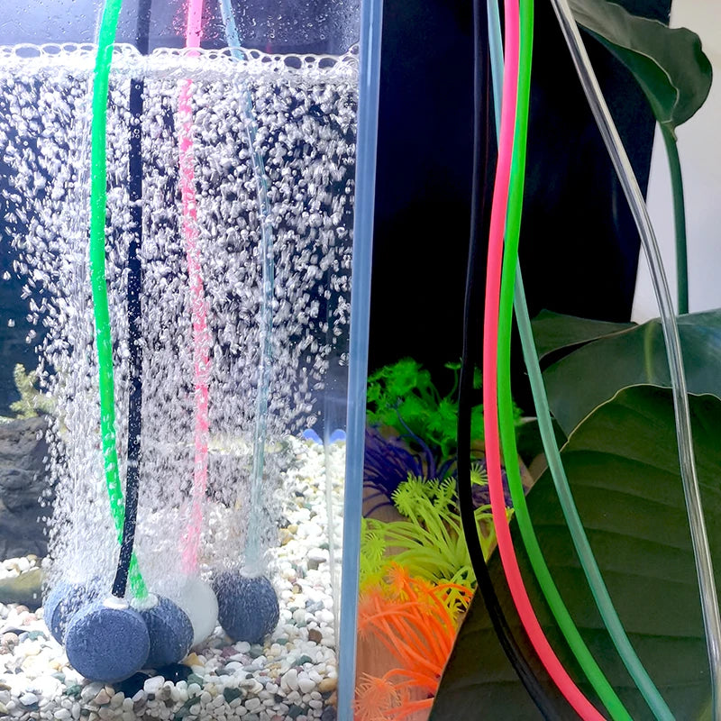 1m/3m/5m/10m/20m Aquarium Oxygen Pump Hose Air Bubble Stone Aquarium Fish Tank Pond Pump Tube 4*6mm Food Grade Material Tubes