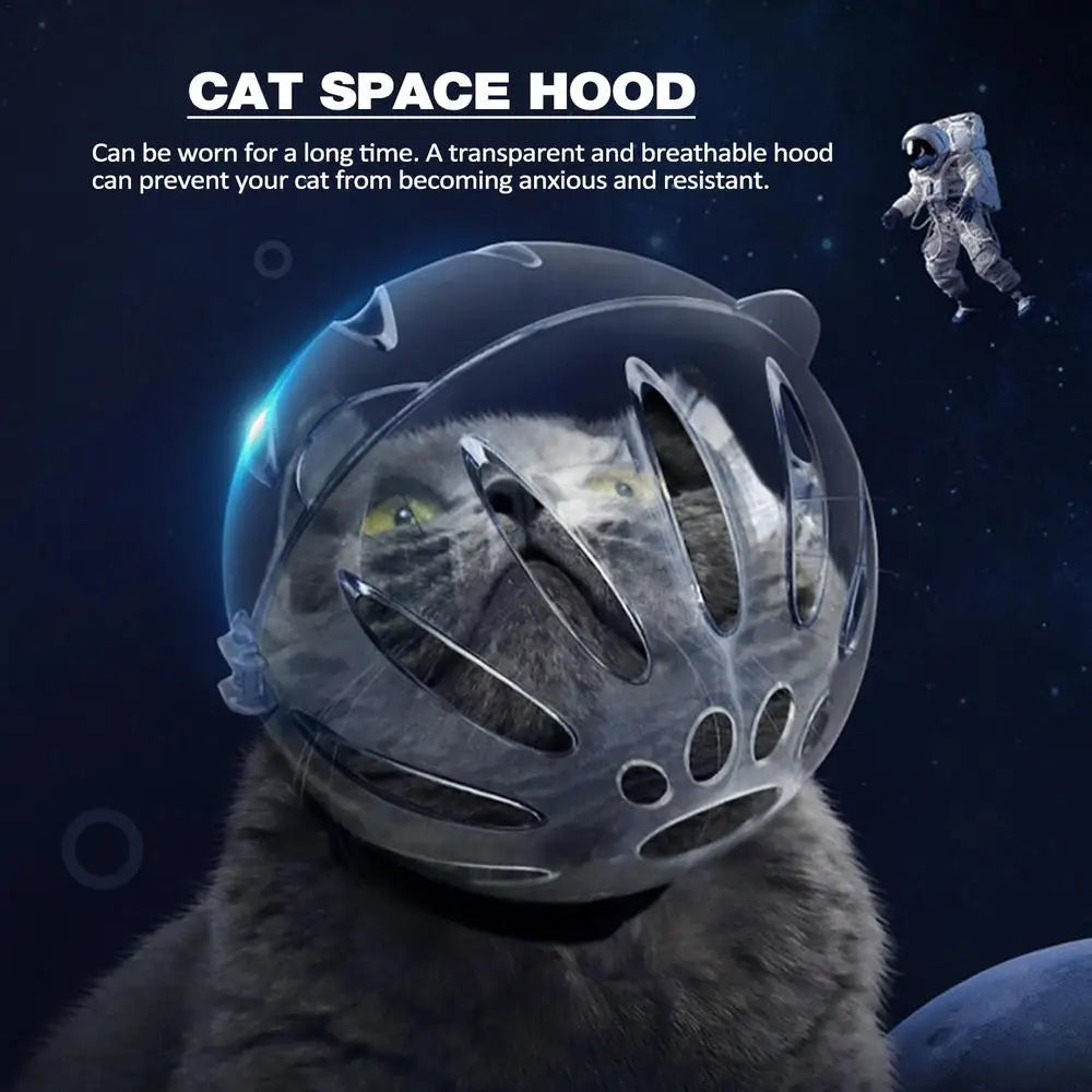 Transparent Cat Muzzle Anti Bite Transparent Cat Head Cover Breathable Clear Pet Accessories With Magical Sticker Cat Bubble Muz