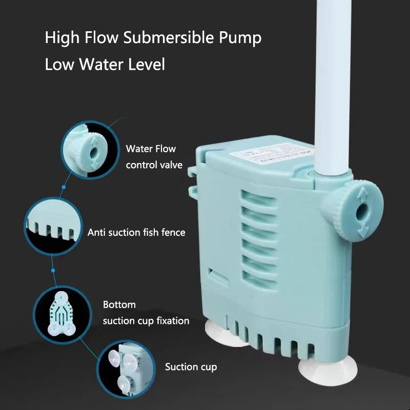 New Fish Tank Waterfall Filter Box Wall Mounted Built-in Silent Circulating Water Purifier For Aquarium Tank Box With Water Pump