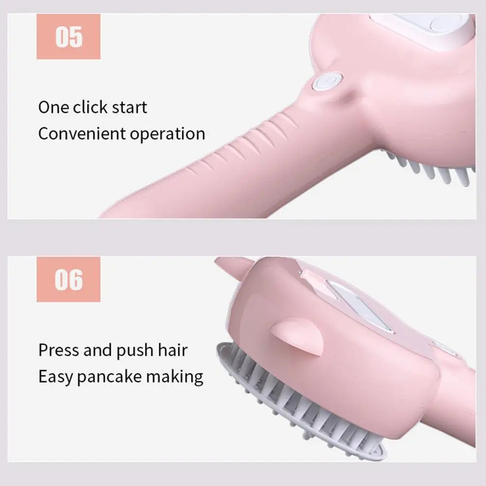 Steam Brush for Cats Rechargeable Handheld Electric Grooming Steam Brush Massage Brush with Ergonomic Handle 150mAh Battery