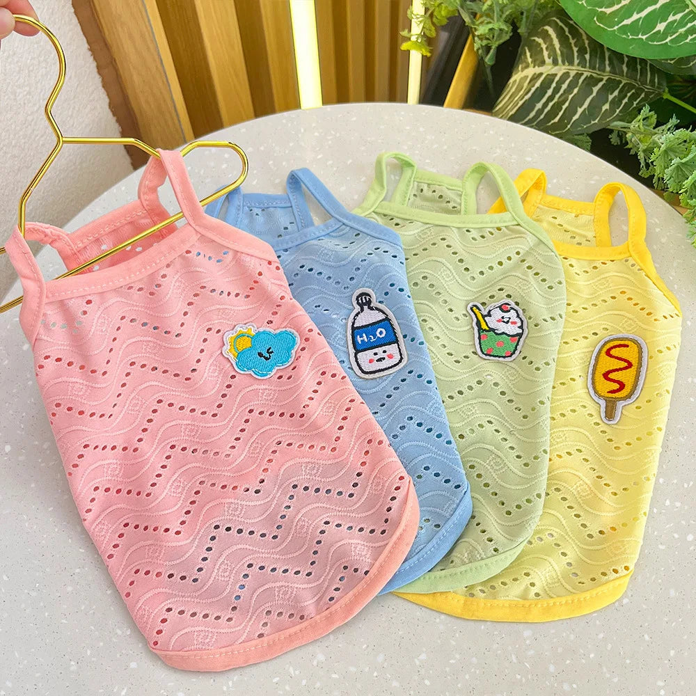 Spring and summer small dog clothing minimalist suspender thin breathable small and medium-sized dog pet cat clothing supplies