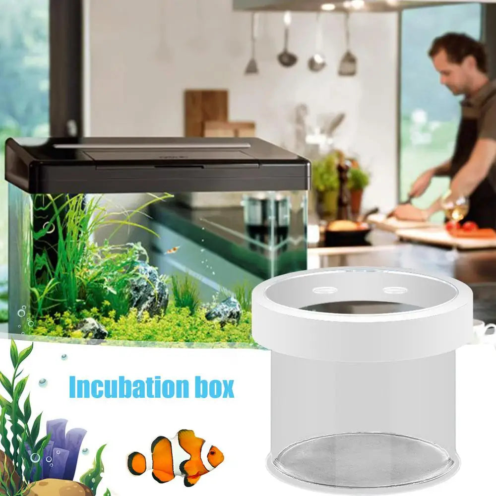 Floating Hatching Box Fish Tank Hatching Incubator Acrylic Aquarium Breeder Feeder Fine Mesh Aquarium Breeder Box Fish Breeding