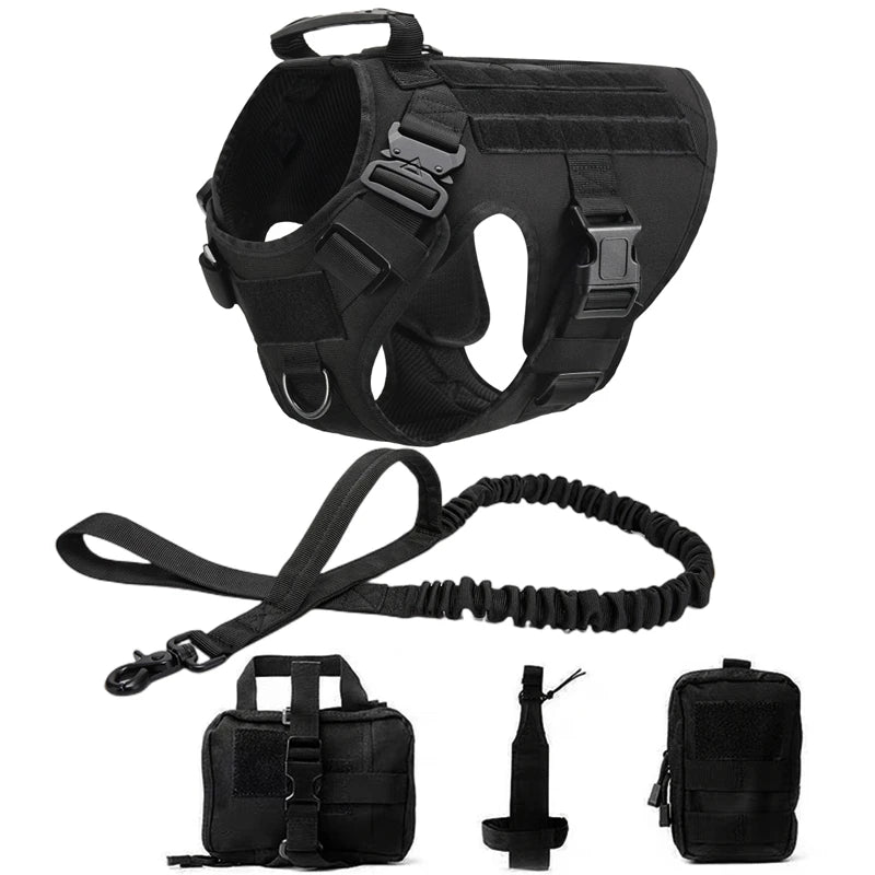 K9 Tactical Military Vest Pet German Shepherd Golden Retriever Tactical Training Dog Harness and Leash Set For All Breeds Dogs